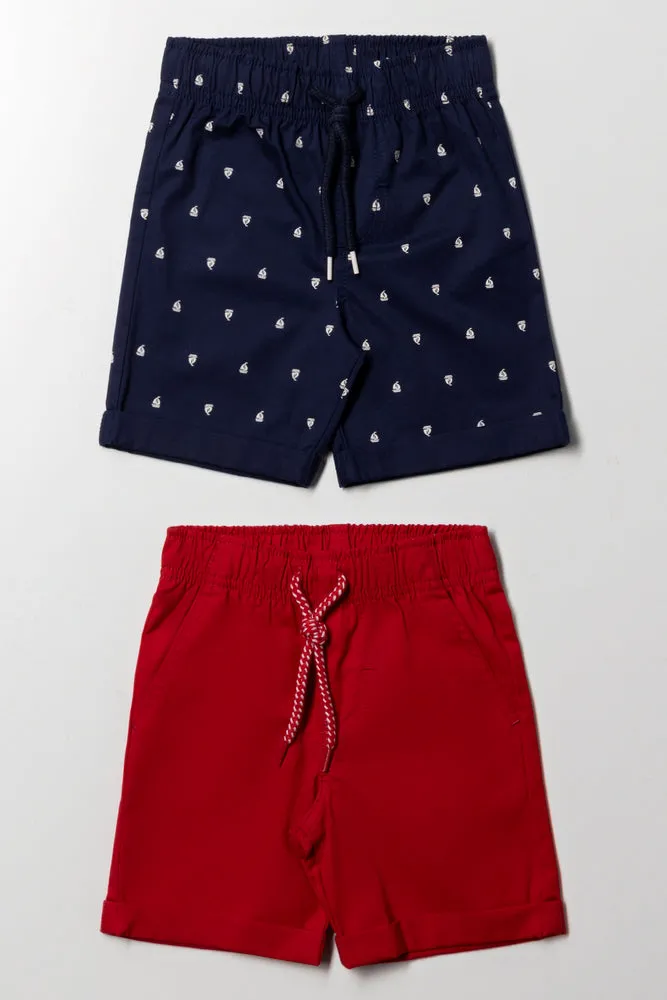 2 Pack Woven Shorts Red And Navy sold by Ackermas