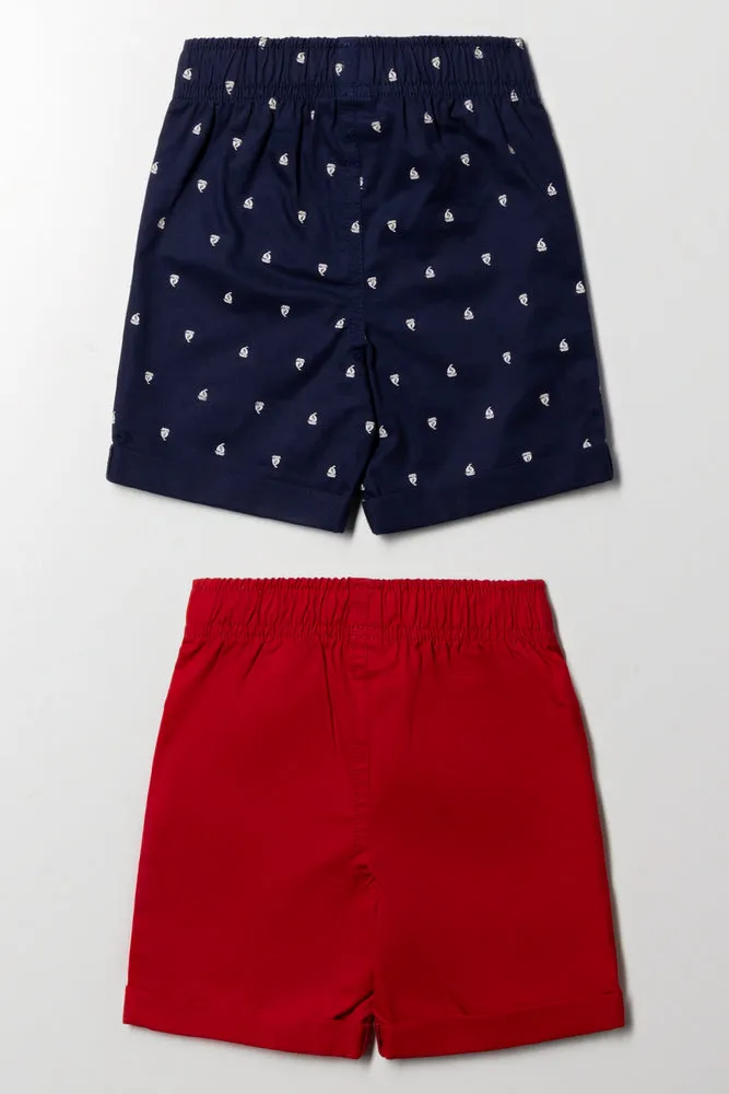 2 Pack Woven Shorts Red And Navy sold by Ackermas product image thumbnail 3