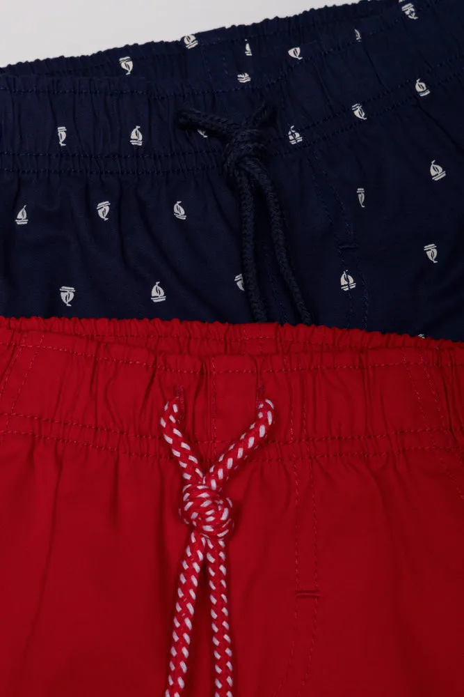 2 Pack Woven Shorts Red And Navy sold by Ackermas product image thumbnail 2