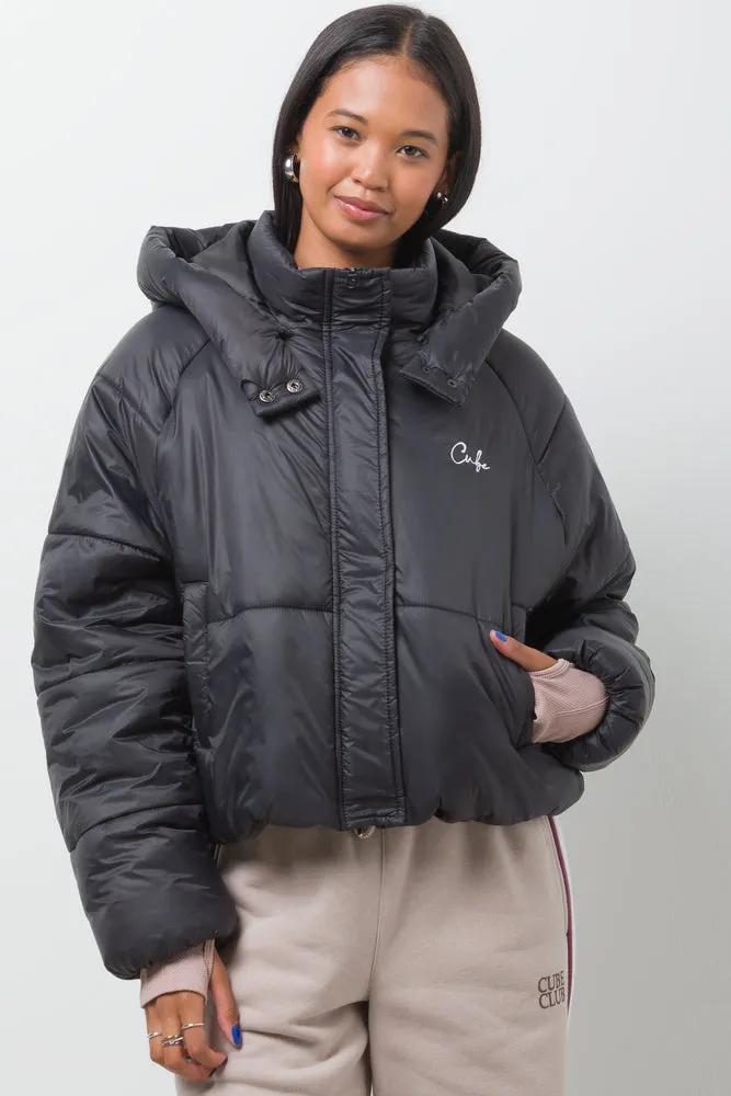 PUFFER JACKET WITH HOOD BLACK sold by Ackermas