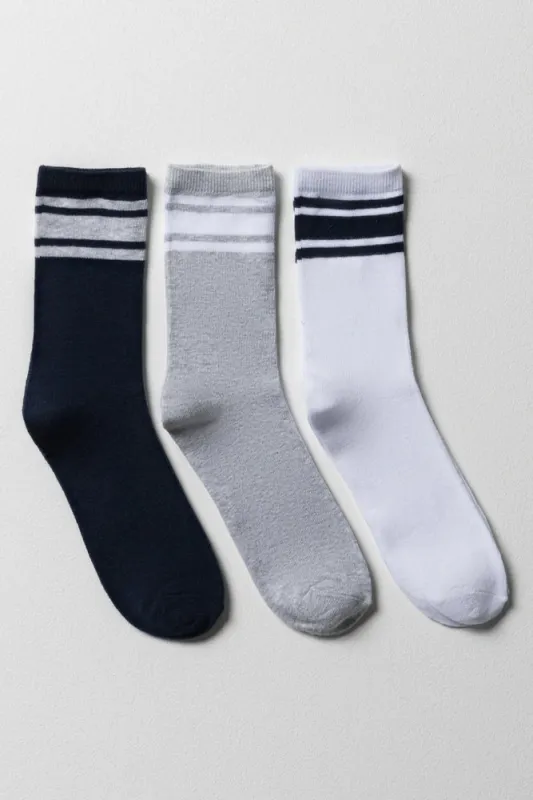 OB 3PK PLAIN SOCKS S24 BLUE GREY sold by Ackermas
