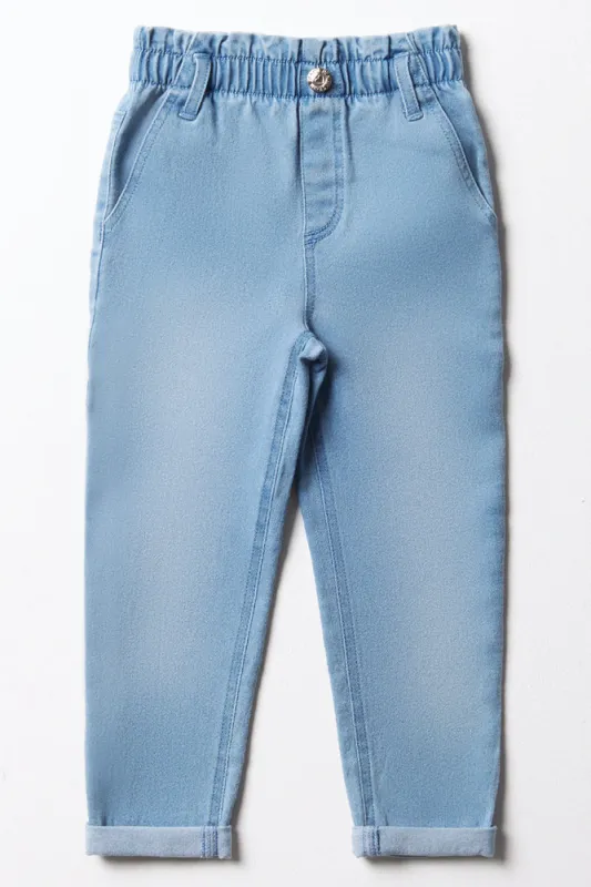 MINI MOM PAPERBAG DENIM LIGHT WASH-LIGHT BLUE-2-3 YRS sold by Ackermas