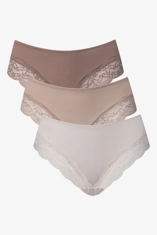 3 Pack Micro Sheen Lace Trim Brazilian Natural sold by Ackermas