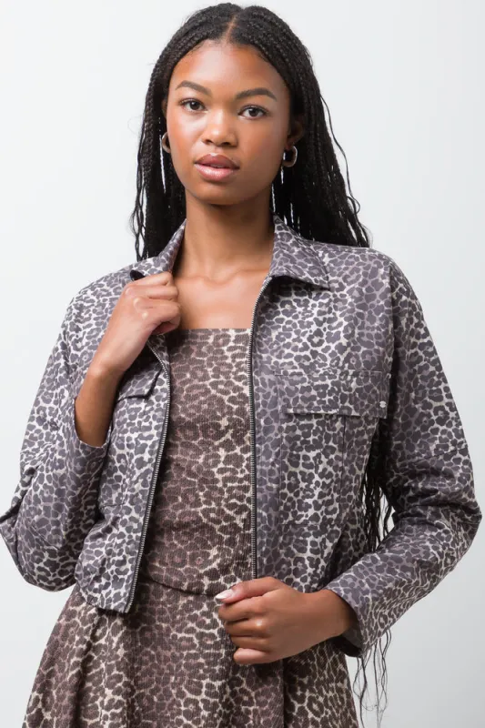 Leopard Utility Jacket Natural sold by Ackermas