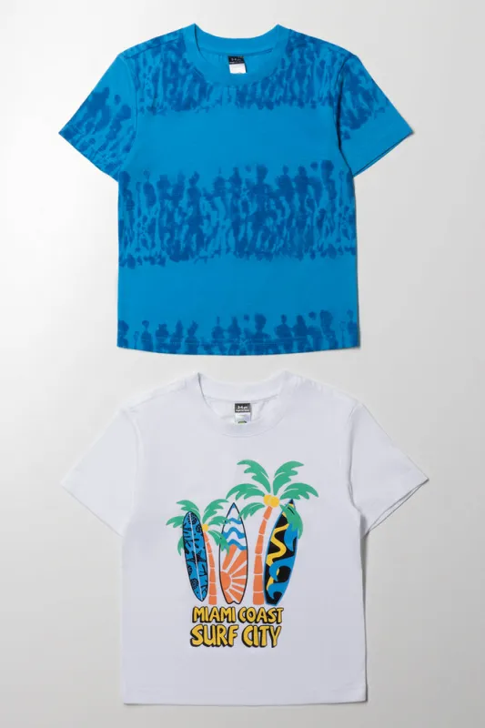 2 Pack Palms T-Shirts White And Blue sold by Ackermas