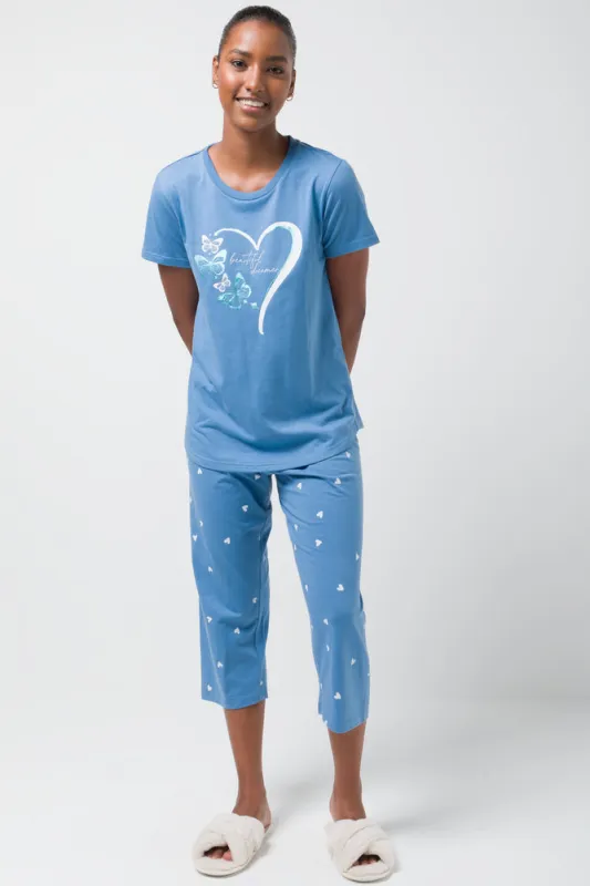 Beautiful Dreamer Capri Pyjamas Blue sold by Ackermas
