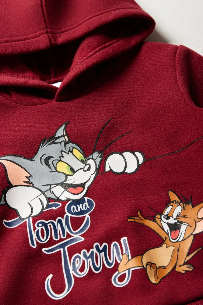 Tom And Jerry Hoodie Burgundy sold by Ackermas product image thumbnail 2