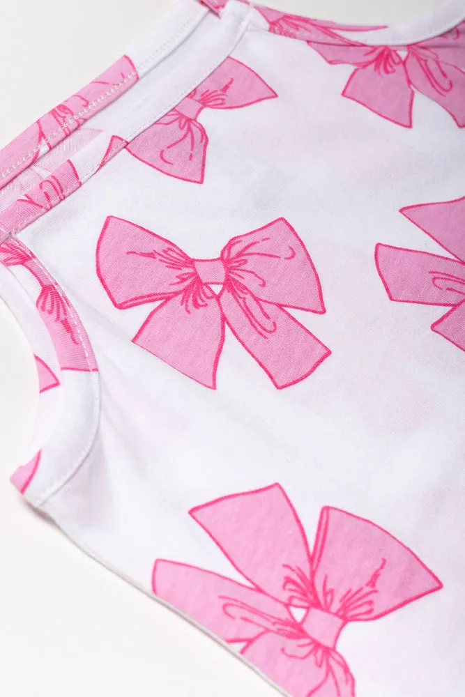 3 Pack Bow Strappy Vests Black And Pink sold by Ackermas product image thumbnail 4