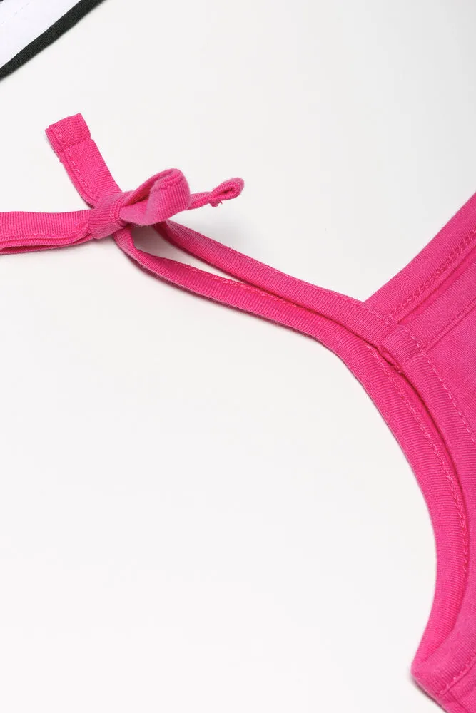 3 Pack Bow Strappy Vests Black And Pink sold by Ackermas product image thumbnail 3