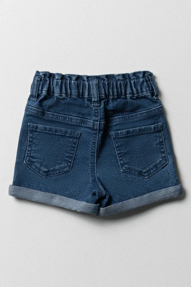 Styled Denim Short With 3D Flowers sold by Ackermas product image thumbnail 3