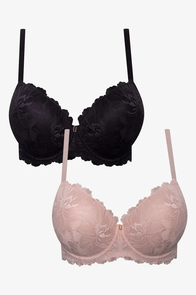 Plus Size 2 Pack Summer Lace Balconette Bra sold by Ackermas