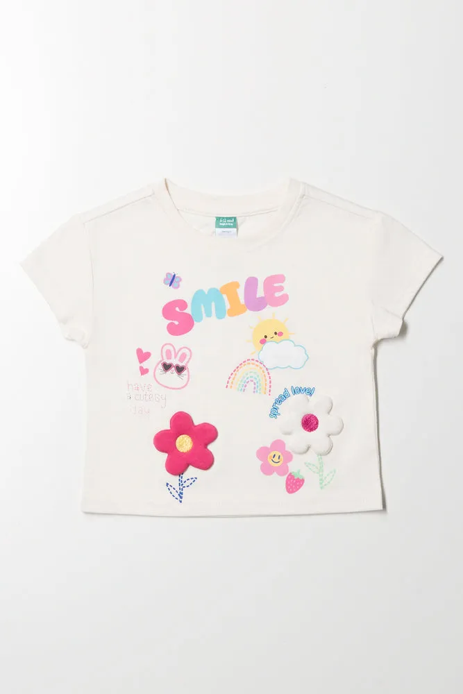 Dropped Shoulder Boxy Tee Cream sold by Ackermas