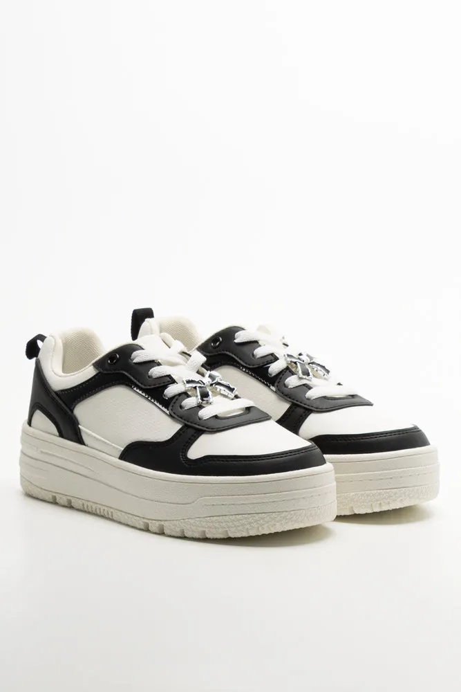 Bow Charm Sneakers Black And White sold by Ackermas