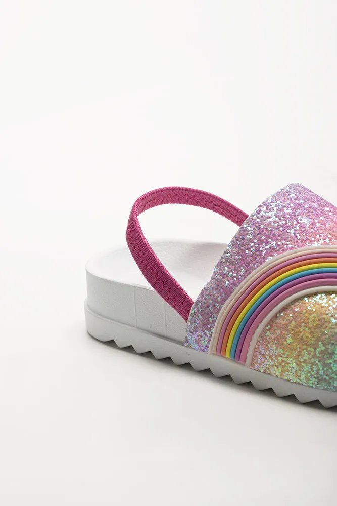 Rainbow Glitter Slides White sold by Ackermas product image thumbnail 4