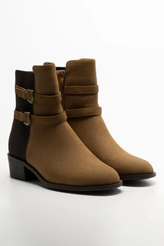 Double Buckle Boot Natural sold by Ackermas