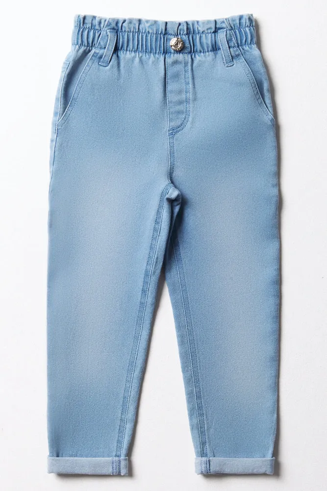 Mini Mom Paperbag Denim Light Wash sold by Ackermas