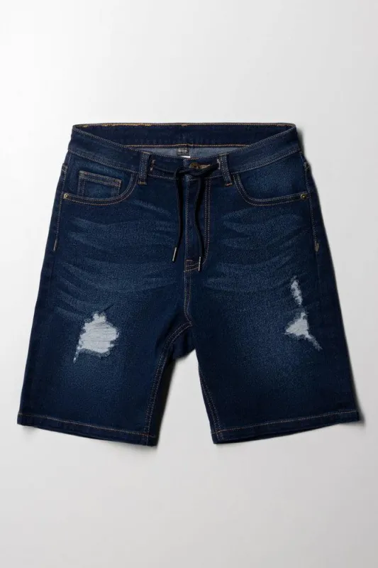 Pull On Denim Shorts Indigo sold by Ackermas