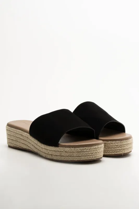 Wedge Mule Sandal Black sold by Ackermas