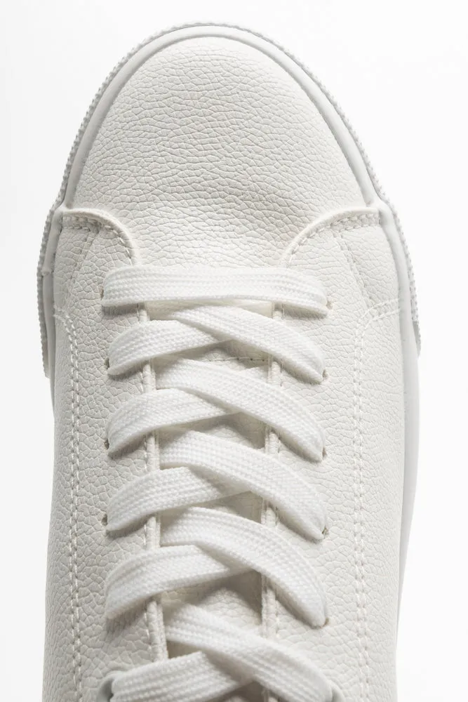 Back Tab Detail Lace Up Sneakers White sold by Ackermas product image thumbnail 5