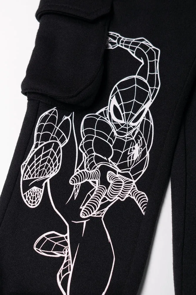 Spider-Man Cargo Trackpants Black sold by Ackermas product image thumbnail 2