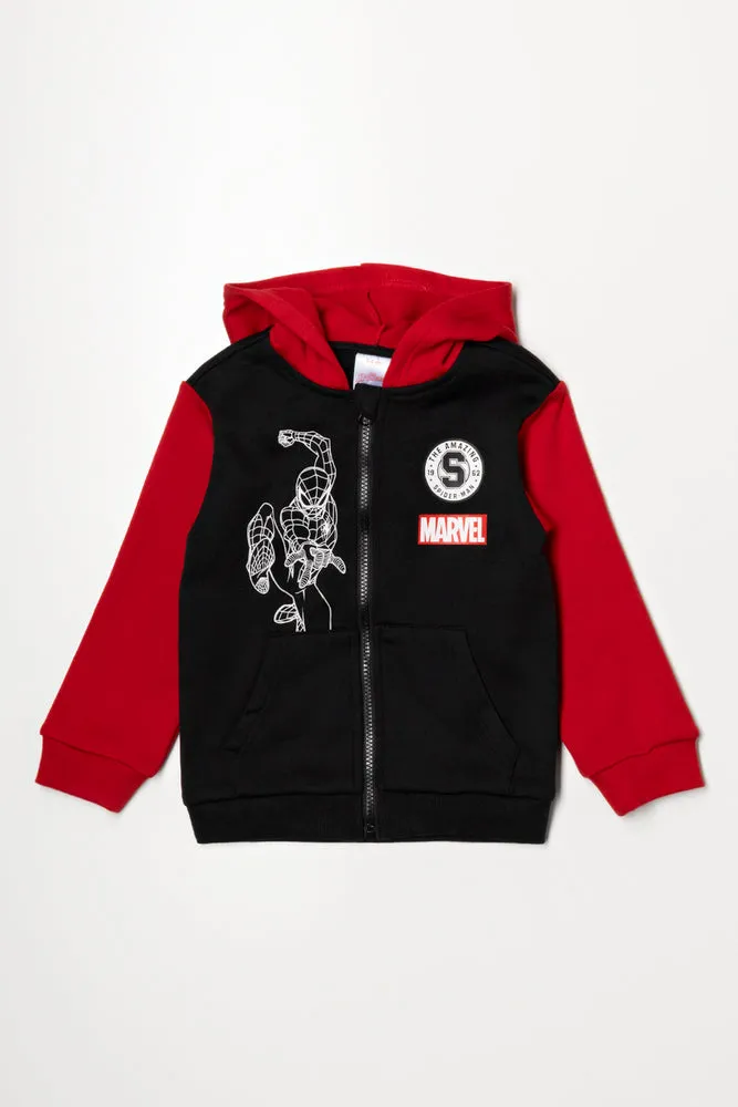 Spider-Man Zip Through Tracktop Black sold by Ackermas