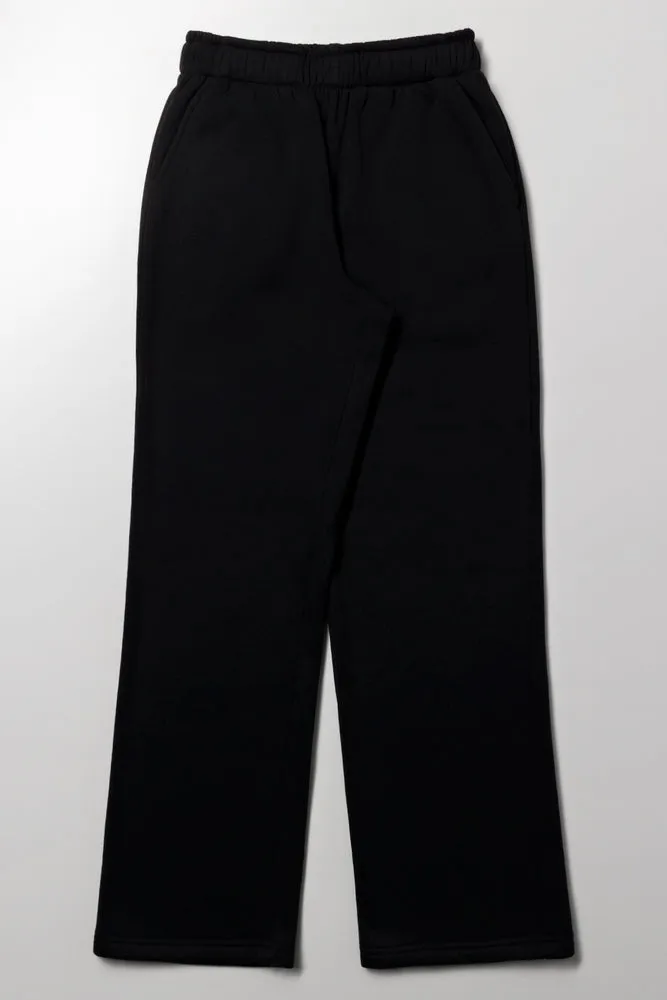 Straight Leg Trackpants Black sold by Ackermas