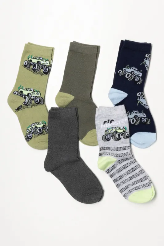 5 Pack Socks Green, Grey And Navy sold by Ackermas