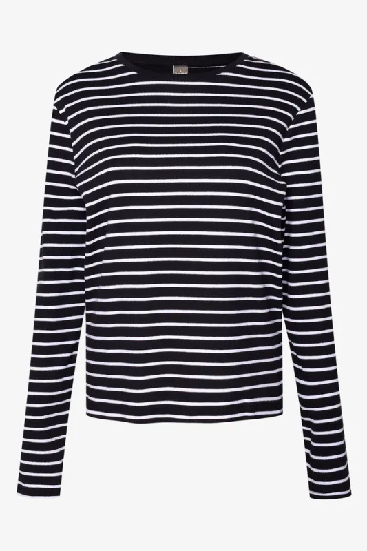 Rib Stripe T-Shirt Black sold by Ackermas