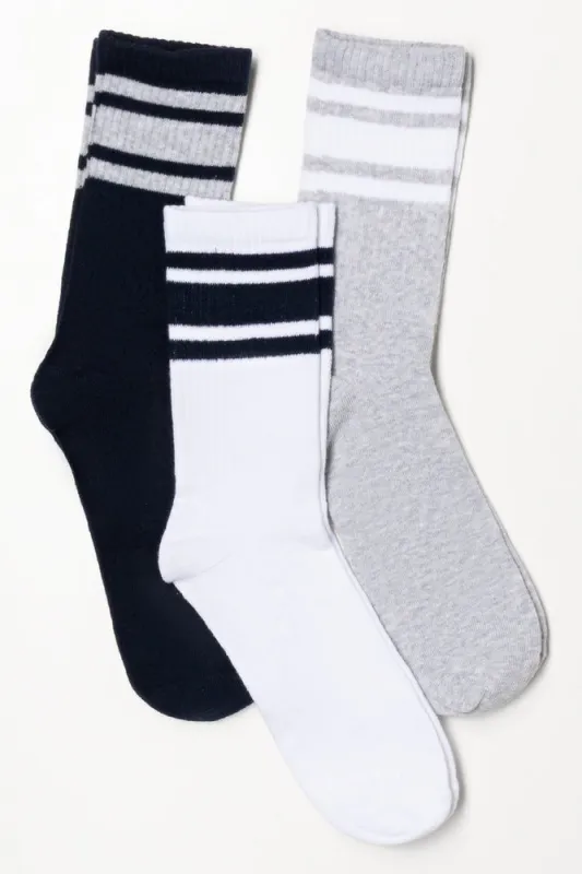3 Pack Socks Navy, Grey And White sold by Ackermas