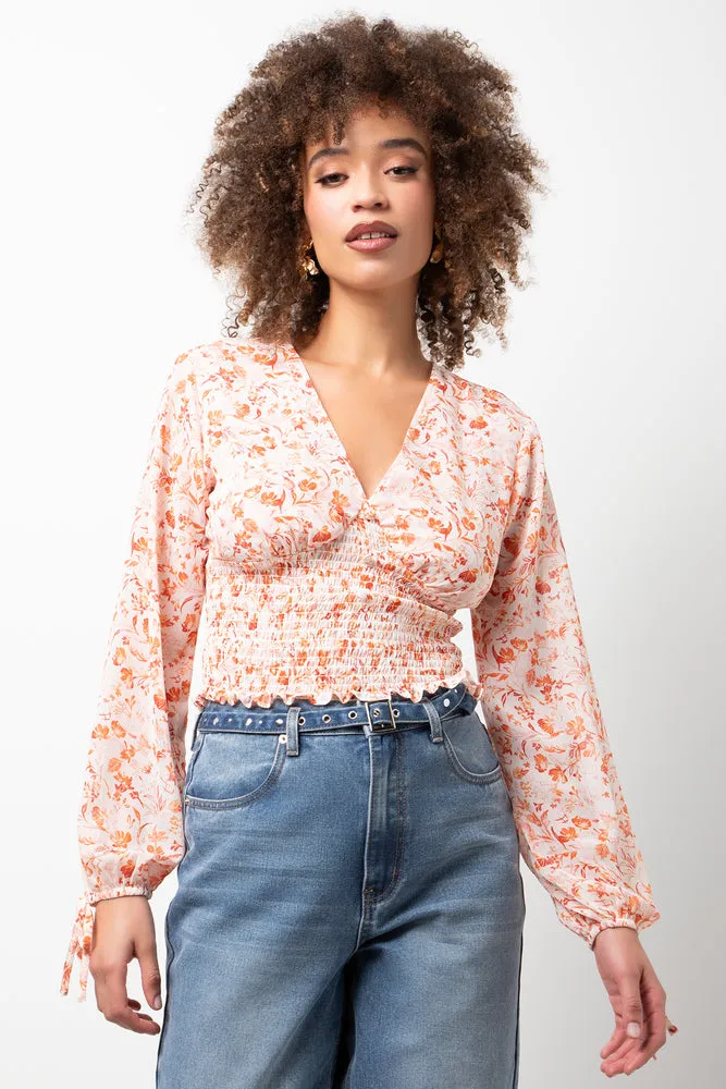 Floral Long Sleeve Blouse Pink sold by Ackermas