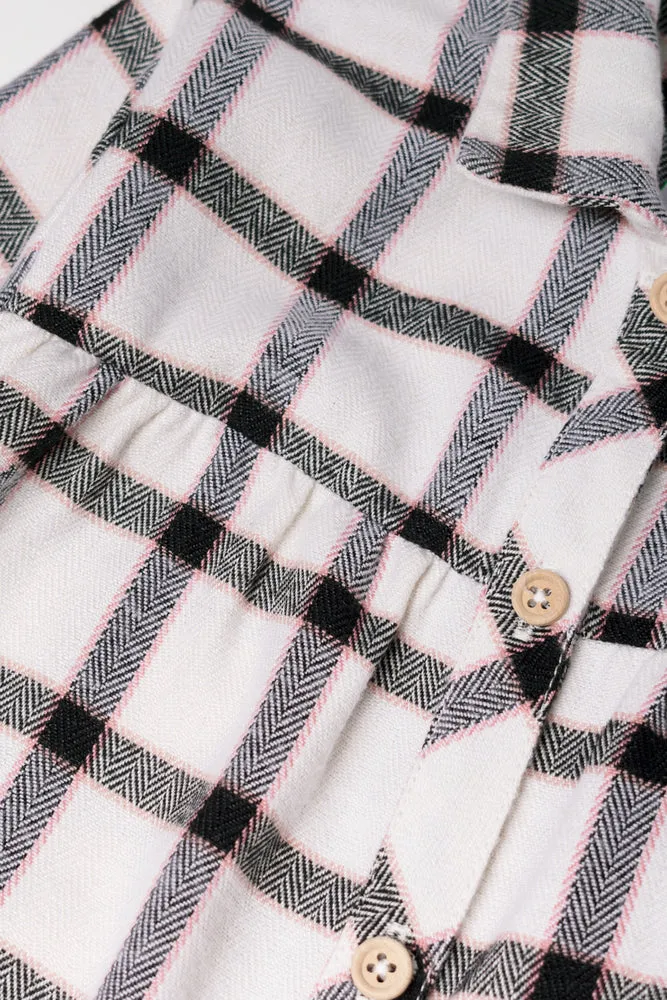 Check Shirt Dress With Pockets White sold by Ackermas product image thumbnail 2