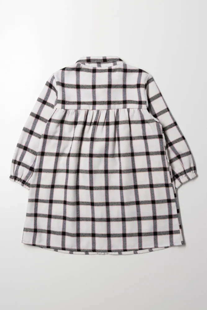 Check Shirt Dress With Pockets White sold by Ackermas product image thumbnail 3