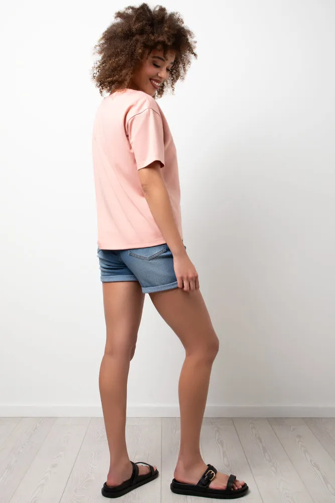 Beaute Oversized Short Sleeve T-Shirt Pink sold by Ackermas product image thumbnail 3