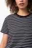 Stripe Crew Neck Short Sleeve T-Shirt Black And White sold by Ackermas