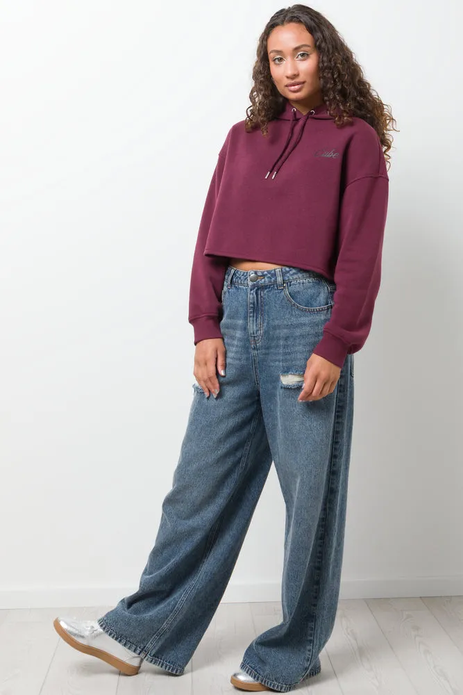 Cropped Hoodie Burgundy sold by Ackermas product image thumbnail 2