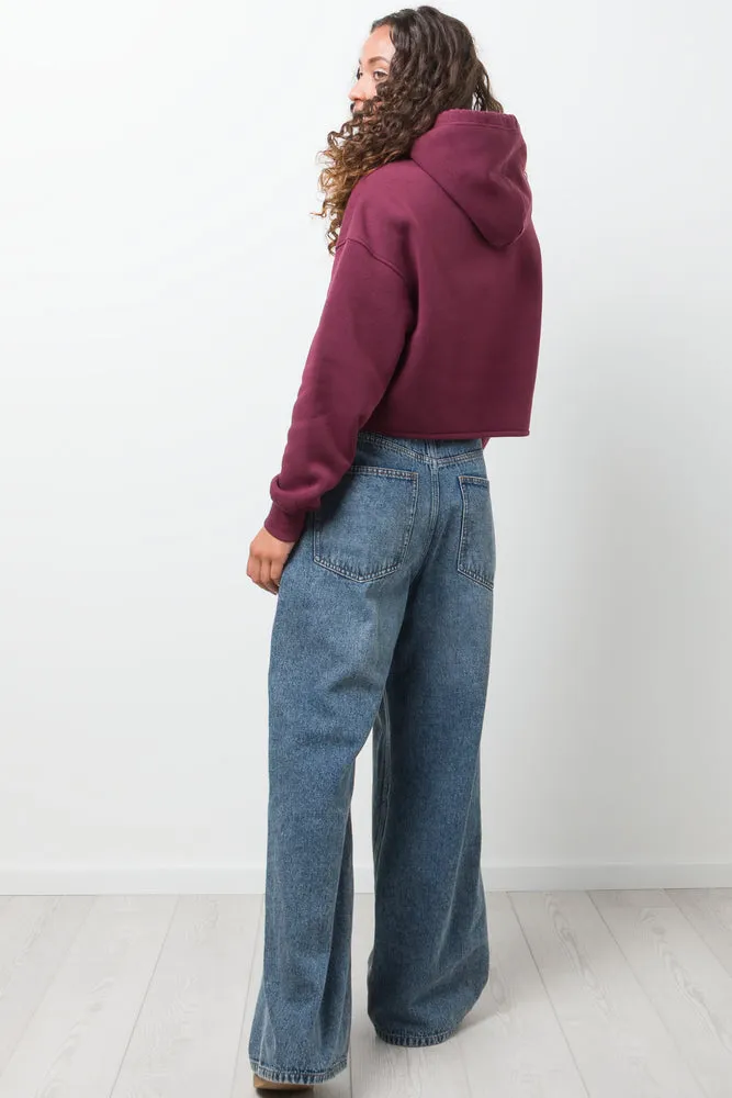 Cropped Hoodie Burgundy sold by Ackermas product image thumbnail 3