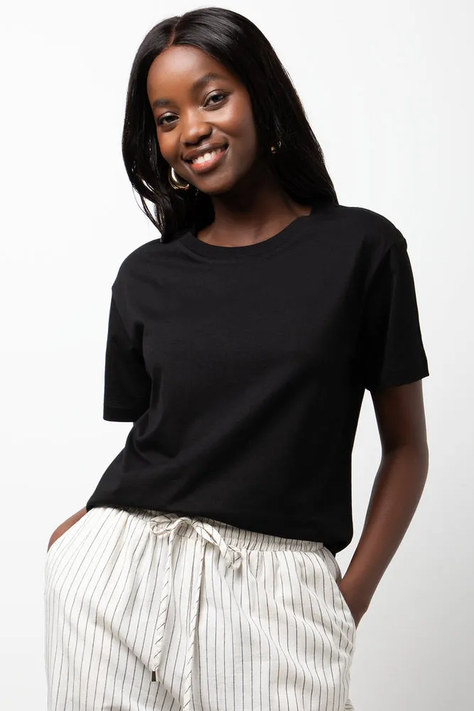 Crew Neck Short Sleeve Regular Fit T-Shirt Black sold by Ackermas