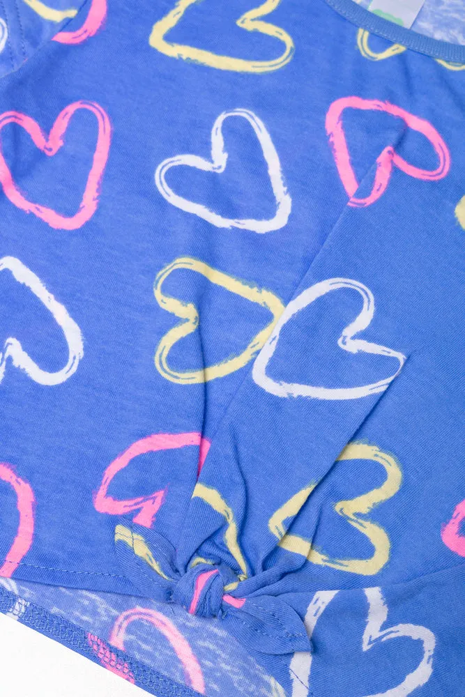 Hearts Front Tie T-Shirt Blue sold by Ackermas product image thumbnail 2