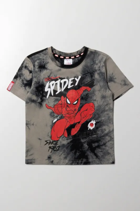 Spider-Man Tie Dye T-Shirt Grey sold by Ackermas