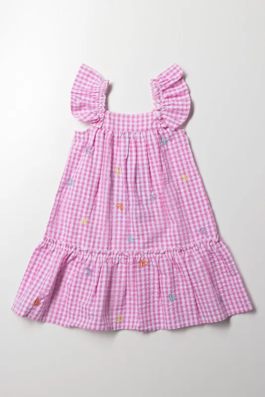 Gingham Dress Pink sold by Ackermas