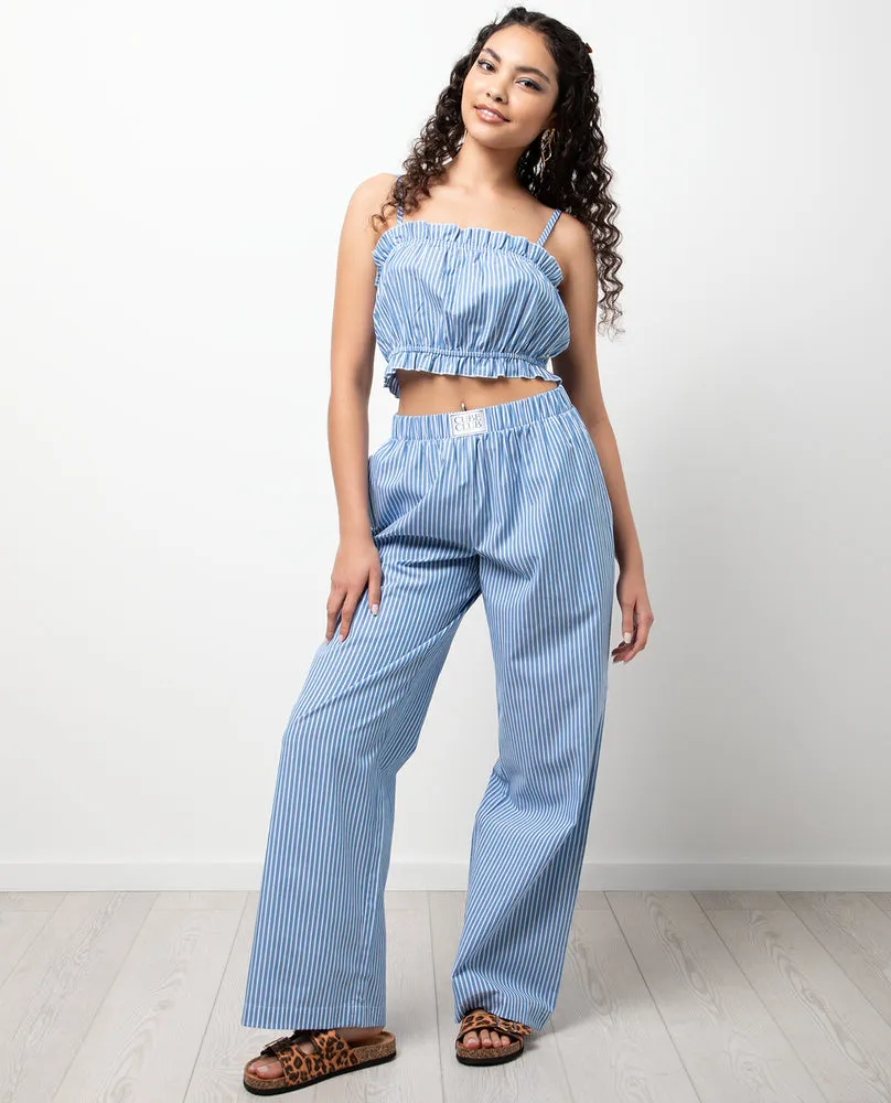 Stripe Pull On Pants Blue sold by Ackermas