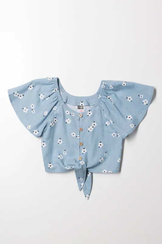 Front Tie Top Blue sold by Ackermas