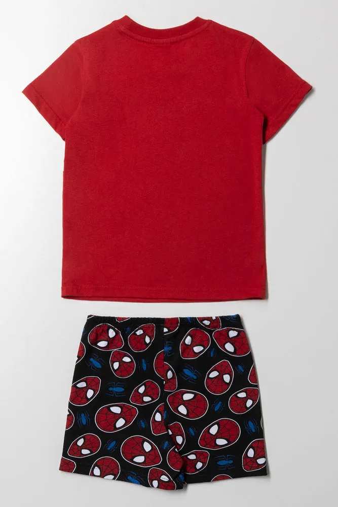 Spider-Man Short Sleeve Pyjama Set Red sold by Ackermas product image thumbnail 4