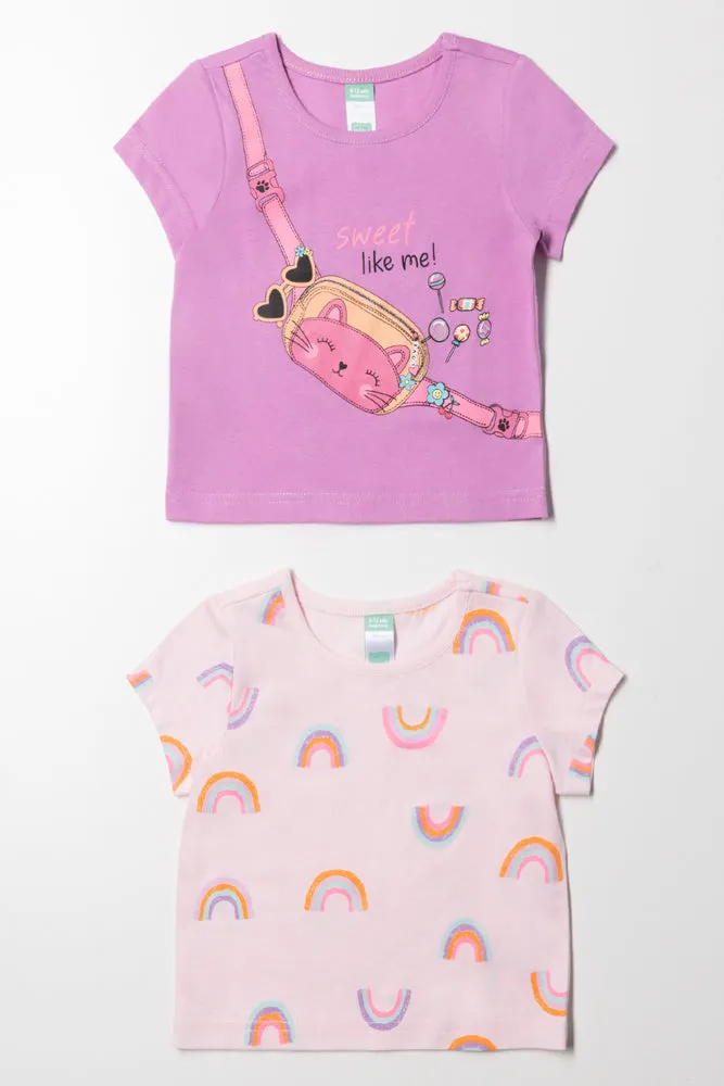 2 Pack T-Shirts Purple And Pink sold by Ackermas