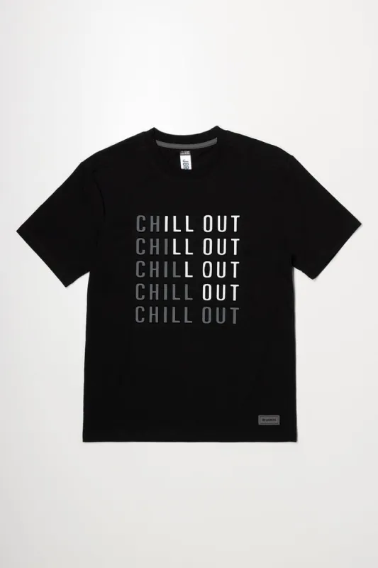 Chill Out Short Sleeve T-Shirt Black sold by Ackermas