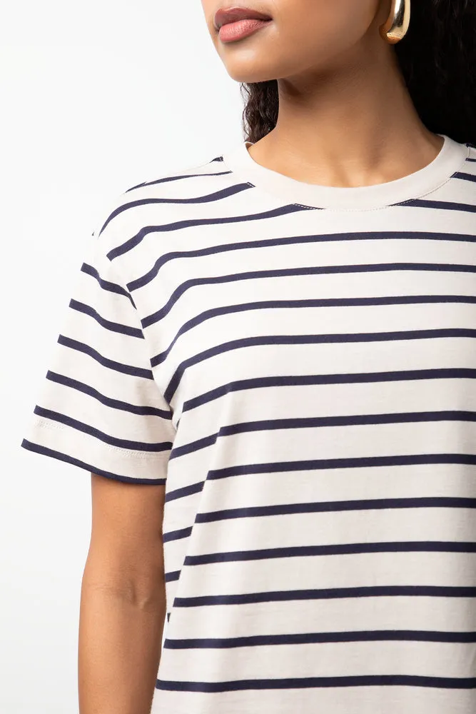 Short Sleeve Stripe T-Shirt Natural sold by Ackermas product image thumbnail 4