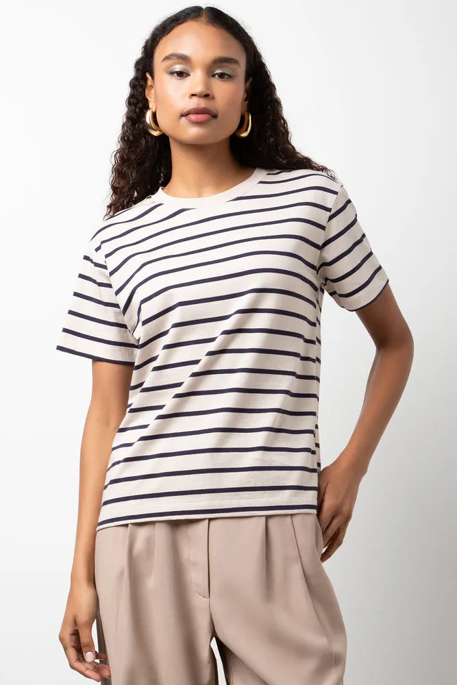 Short Sleeve Stripe T-Shirt Natural sold by Ackermas