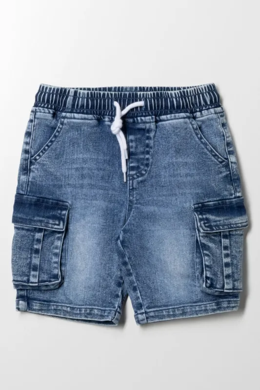 Cargo Denim Shorts Blue sold by Ackermas