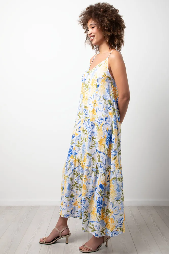Flower Tiered Strappy Dress Blue sold by Ackermas product image thumbnail 2