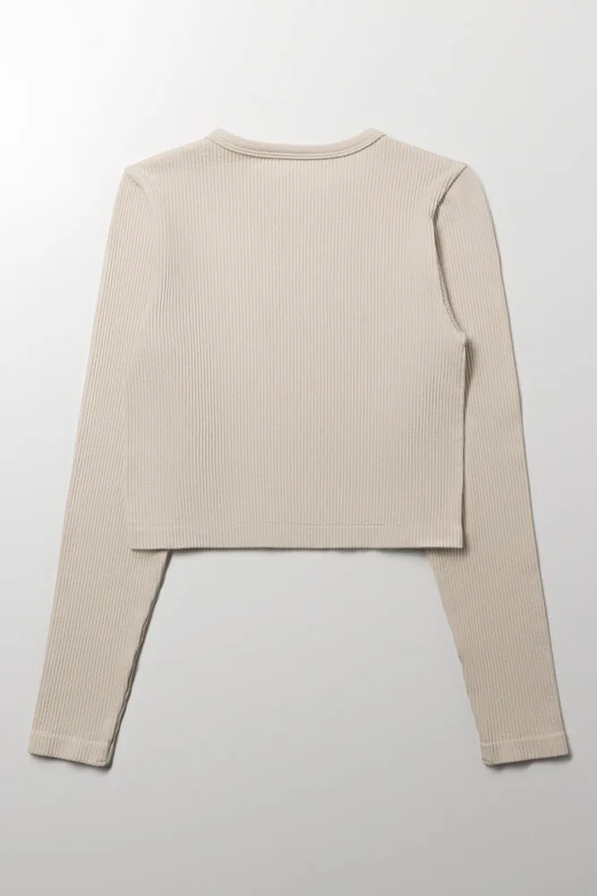 Seamless Long Sleeve Top Natural sold by Ackermas product image thumbnail 3